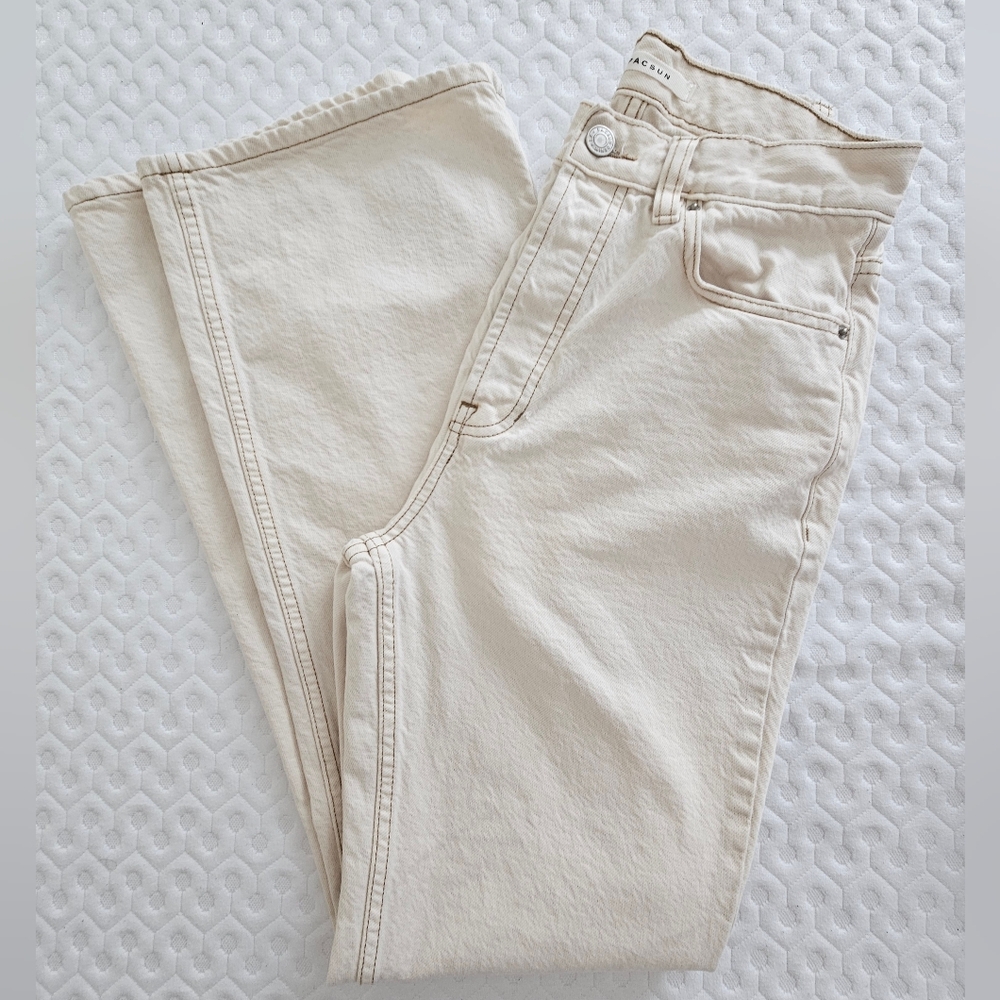 Pacsun High Rise Bootcut Cream Women's Jeans